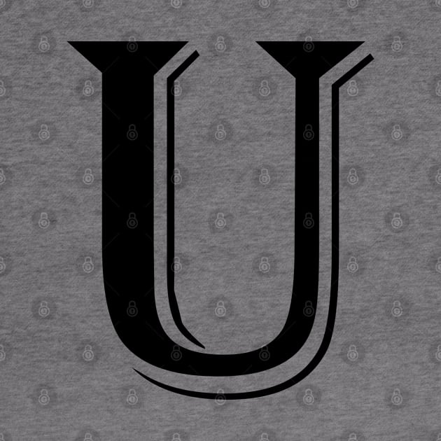 Black letter U in vintage style by Classical